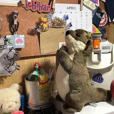 祈福闭眼小水獭玩偶娃娃公仔毛绒玩具抱枕送女生儿童七夕生日礼物