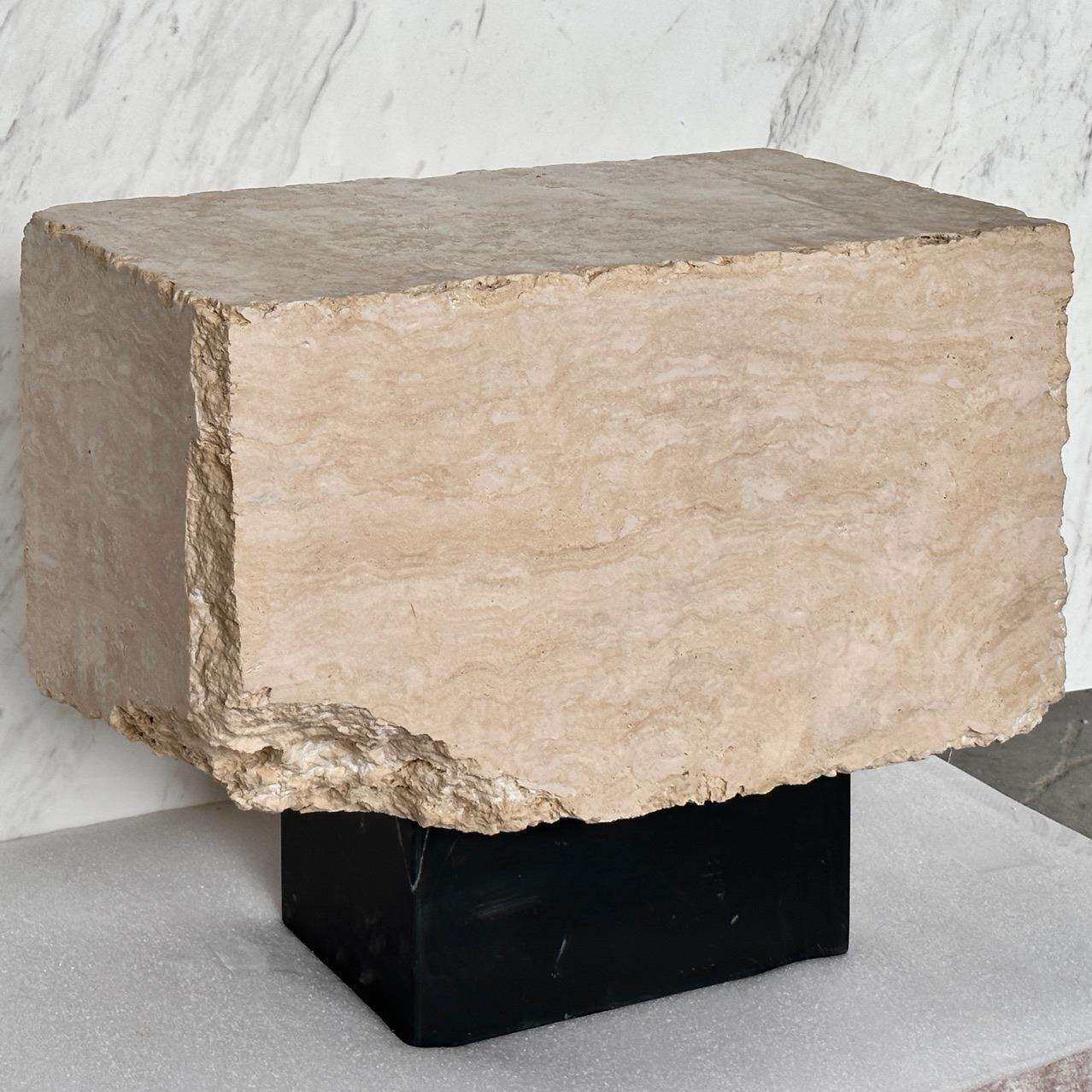 天然罗马洞洞石家具摆件客厅装饰大理石底座