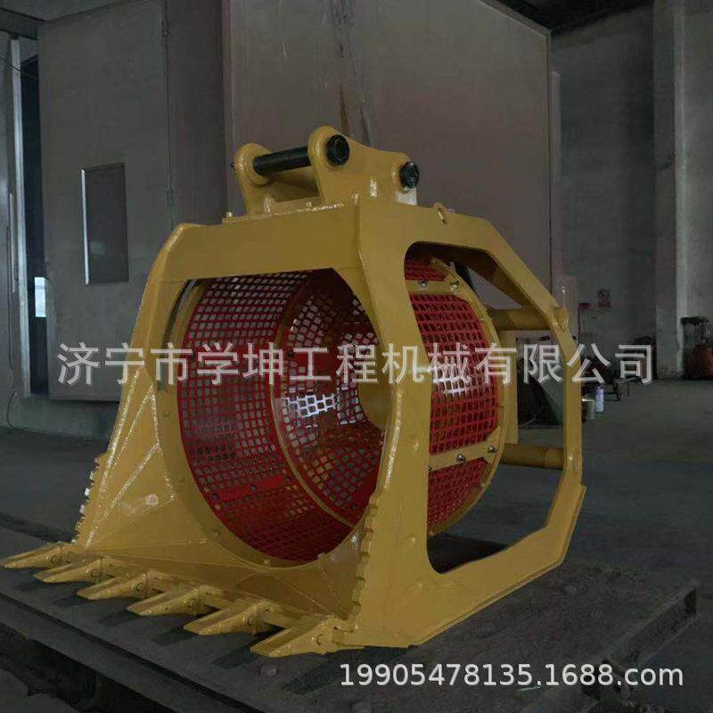 20吨滚筒筛分斗挖机旋转筛分斗分拣设备质量保证