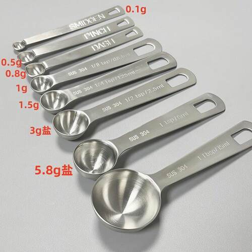 【官方正品】盐勺304不锈钢小量勺微量勺子0.8g0.5g0.1g2g3g6g宝