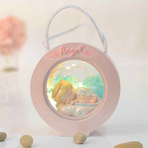 新款直销睡天使双面透小夜灯 少女心毕业礼物树脂摆件 卡通可爱桌