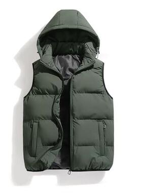 E 90154 Men's Hooded Vest Jacket 士连帽马甲