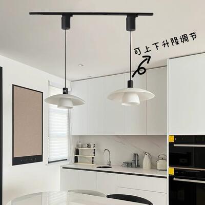 升降款餐厅吊灯中古书房吧台侘寂风复古茶室民宿玻璃滑轨多头吊灯
