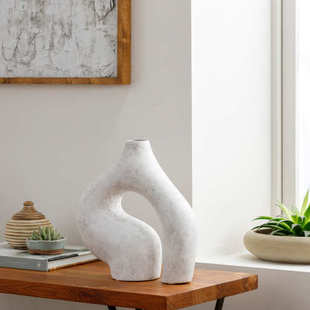 家居博主高级设计师款 中古风几何艺术花瓶书柜样板间民宿陶艺饰品