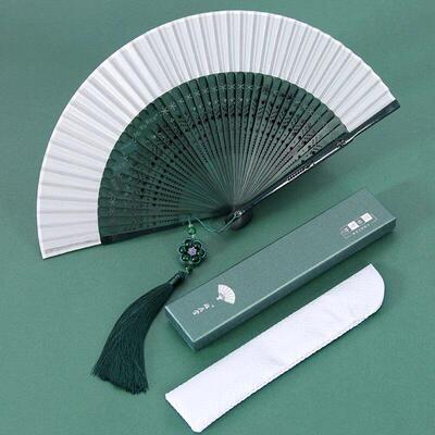 易开合旗袍小扇子中国风随身女式古风折扇夏季便携折叠扇舞蹈扇竹