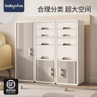 收纳柜客厅置物柜儿童宝宝衣柜家用塑料储物柜 babyviva加厚抽屉式