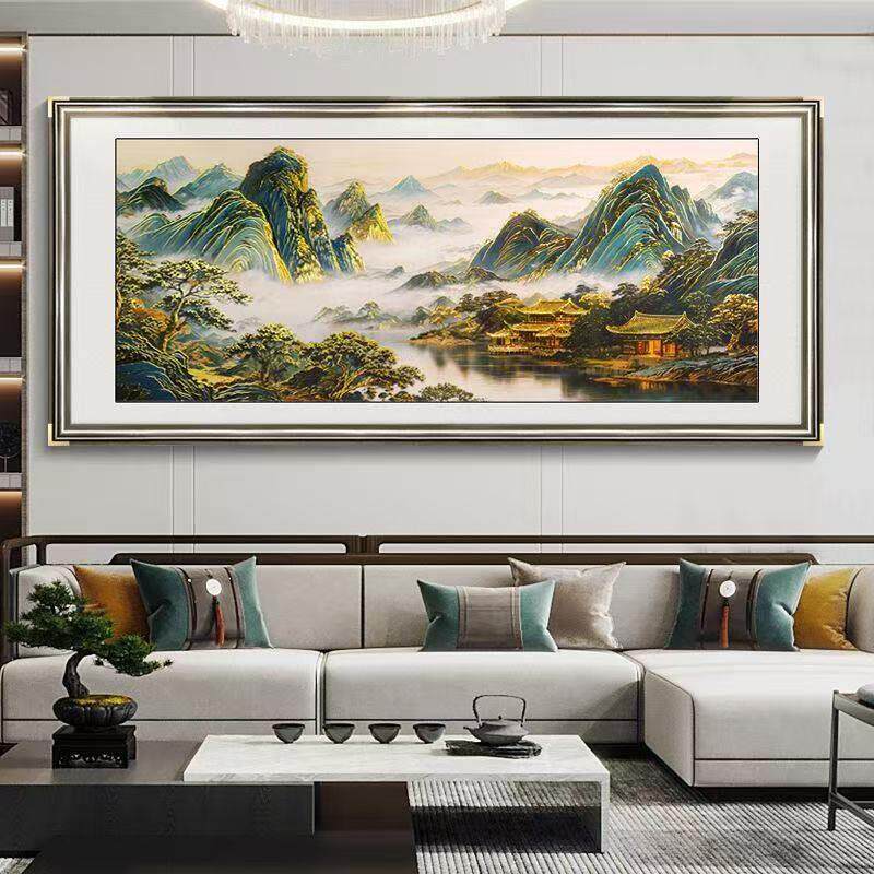 背有靠山图装饰画客厅背景墙挂画新中式山水画办公室挂画2026新款