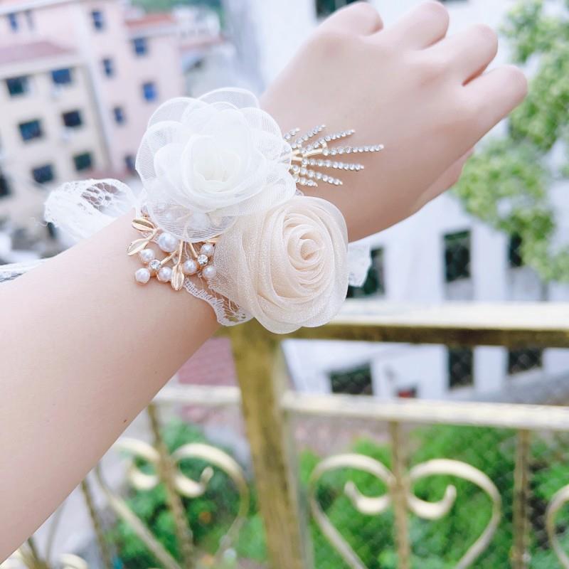 高档唯美手腕花伴娘手/腕手姐妹团手花香韩式小花清新结槟婚环