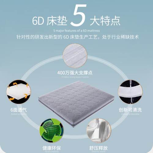 纯3D床垫交叉中空立体结构可拆水洗全透气1.5m1.8m无胶4D5D6D床垫