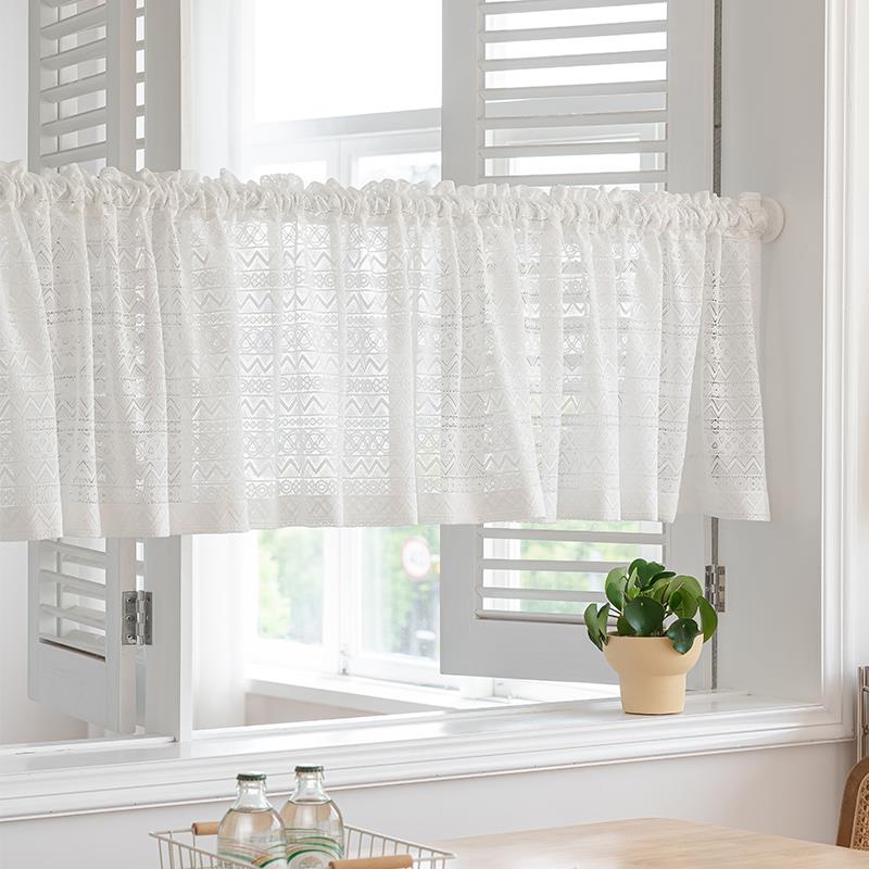 半截纱帘子蕾丝隔断防蚊门帘法式卧室厨房屏风免打孔宿舍半帘短帘