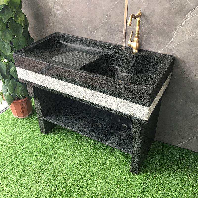阳台大理石洗衣柜石材洗衣池带搓衣板庭院花岗岩一体水槽拖把池