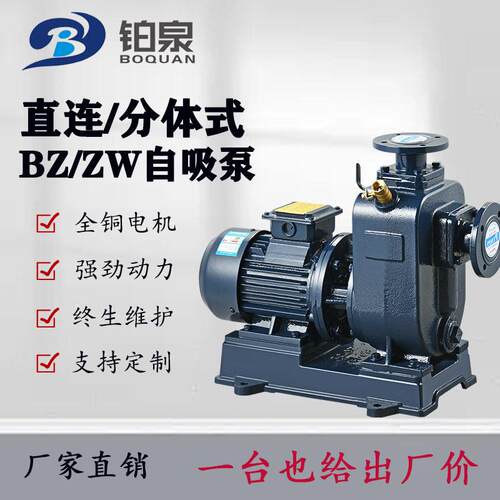 BZ/ZW系列直连式清水/排污泵不锈钢防爆自吸泵离心泵分体污水处理