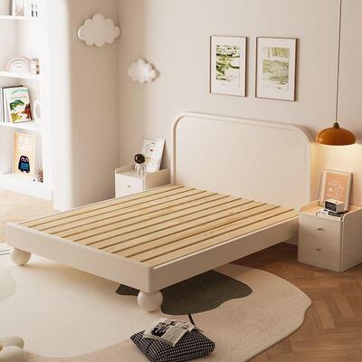 现代约简室实木卧套房家少6785具创意青年日出奶油风成人床