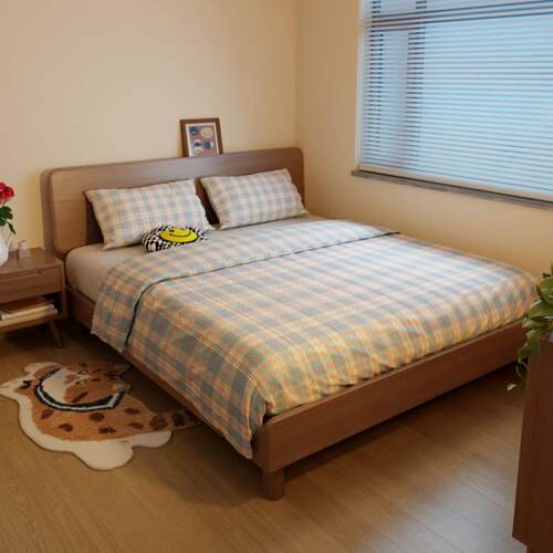 冬木实木床1.8米双人床现代简约主卧大床卧室家用1.5小户型单人床