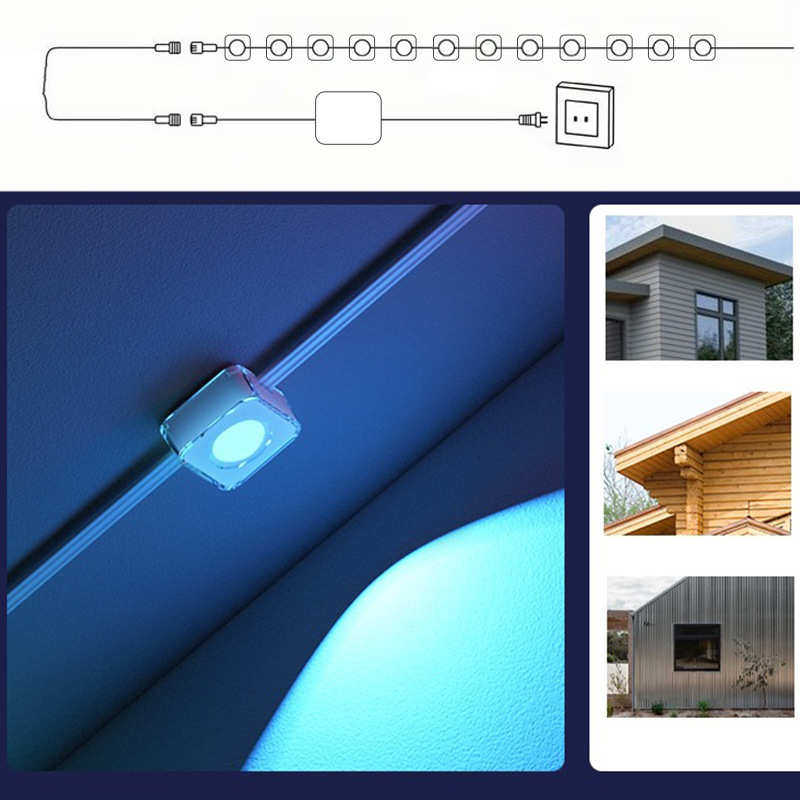屋檐防灯app水灯灯屋檐幻彩控制智能灯室外户外亮化庭院灯