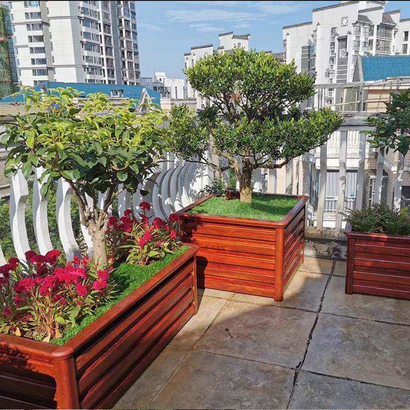 铝合金花箱户外庭院种植箱室外组合绿化花槽阳台花盆道路花池