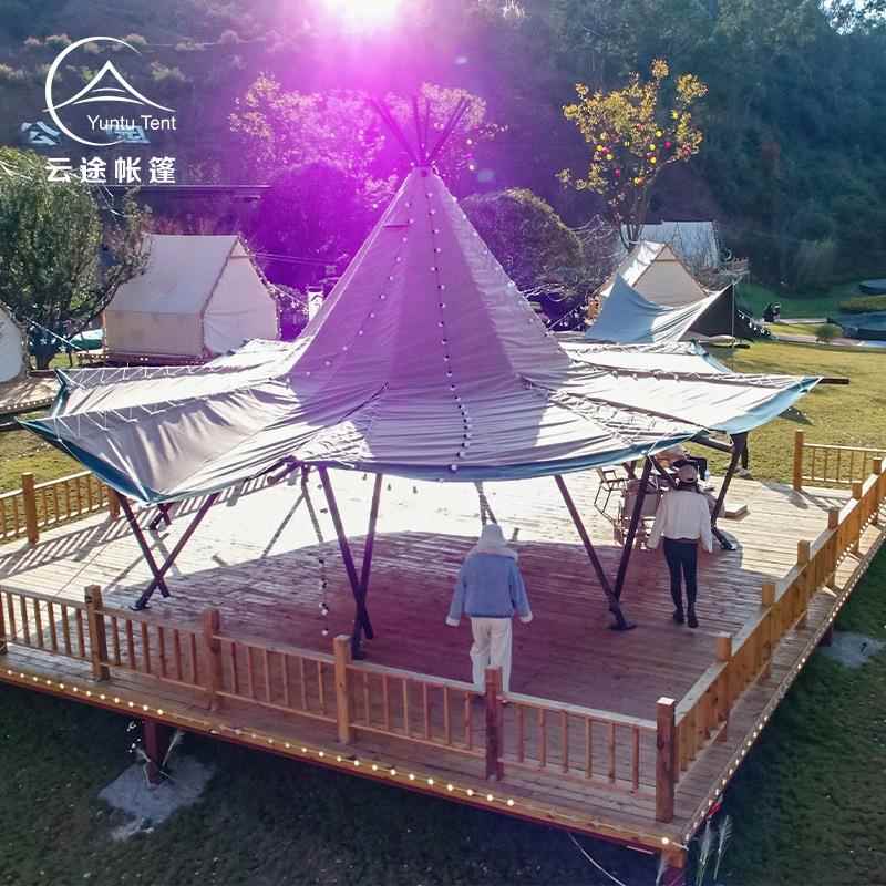 tpi印第安露营帐篷大型金字塔草帽奢酒店动帐篷户外轻活接YD-1待