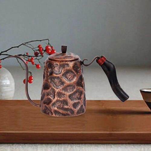 Pour over Coffee Kettle Copper Drip Stovetop Tea Pot for