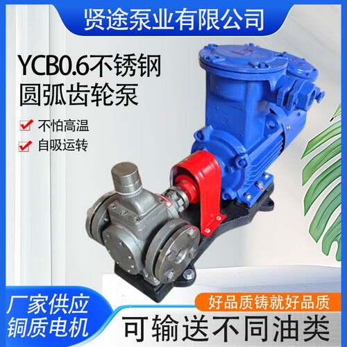 不锈钢圆弧齿轮泵304不锈钢齿轮泵YCB0.6压力泵电动增压燃油泵