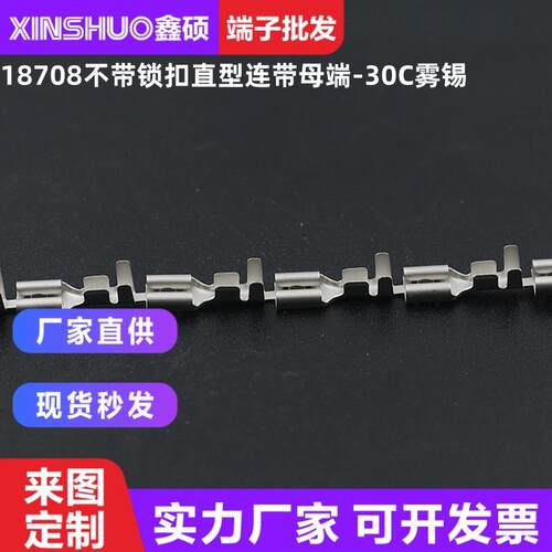 187母端带锁连带端子4.8自锁直形母端短脚端子带扣插拔式接线柱
