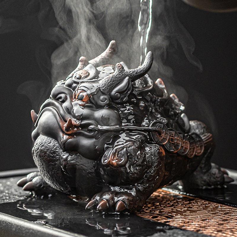 2026新款紫砂金蟾貔貅茶宠招财摆件精品可养高档茶桌茶盘金蝉蟾蜍