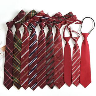 领带女款配饰红色女jk日系懒人免打学院风男dk条纹手打衬衫潮文艺