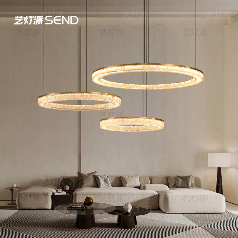 全铜意式极简客厅吊灯现代简约大气客厅灯2025新款轻奢高级感灯具