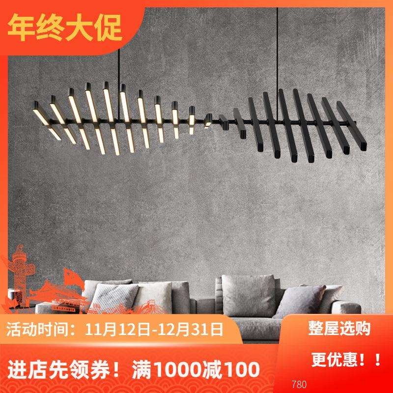 北欧设计师琴键客厅灯简约现代大气餐厅吊灯创意鱼骨办公室灯具