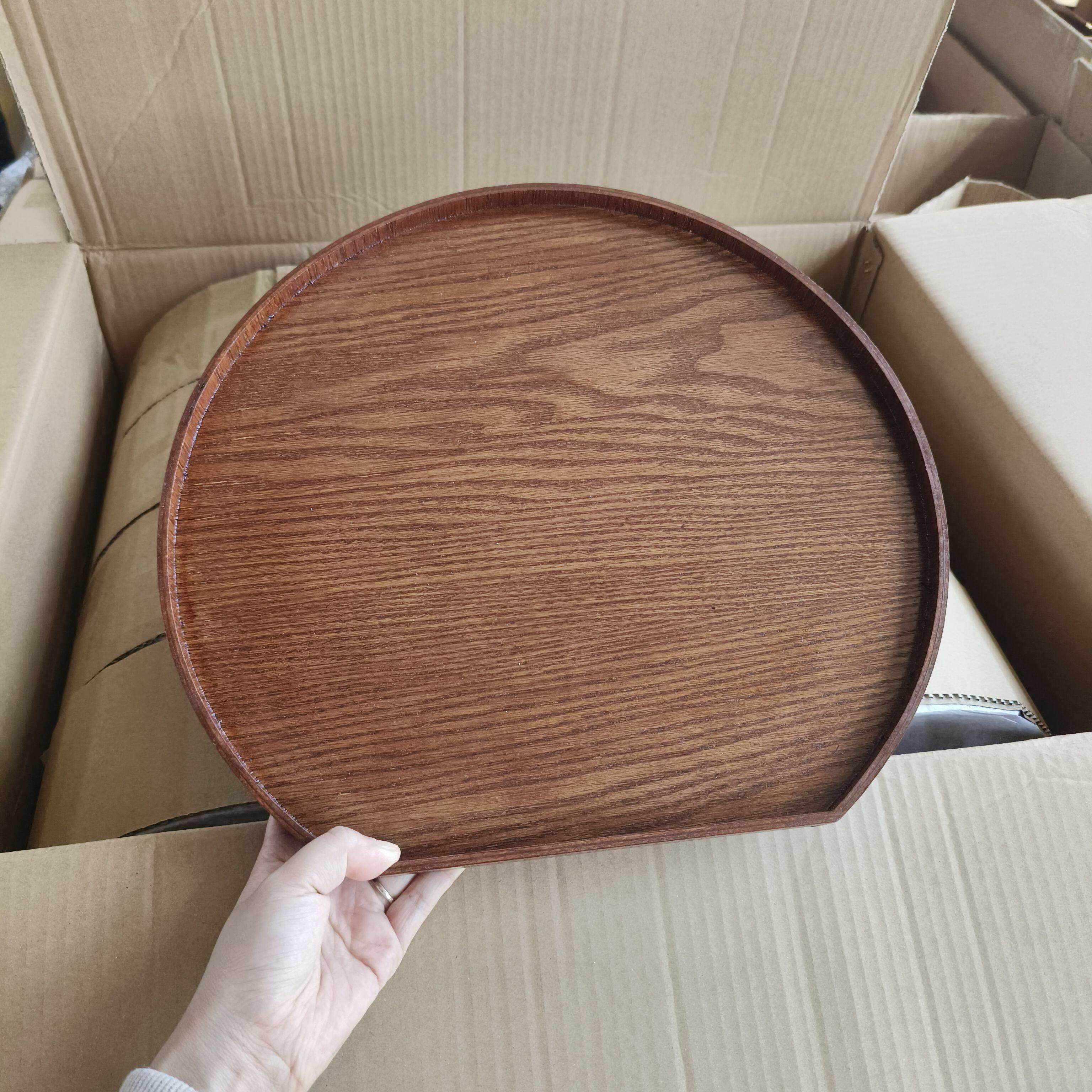 半月托盘33*36CM 水曲柳木 拍照道具一人食搭配木托盘