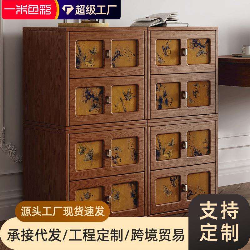 实木卡门柜轻奢香云纱斗柜家用轻奢客厅组合电视柜法式复古收纳柜