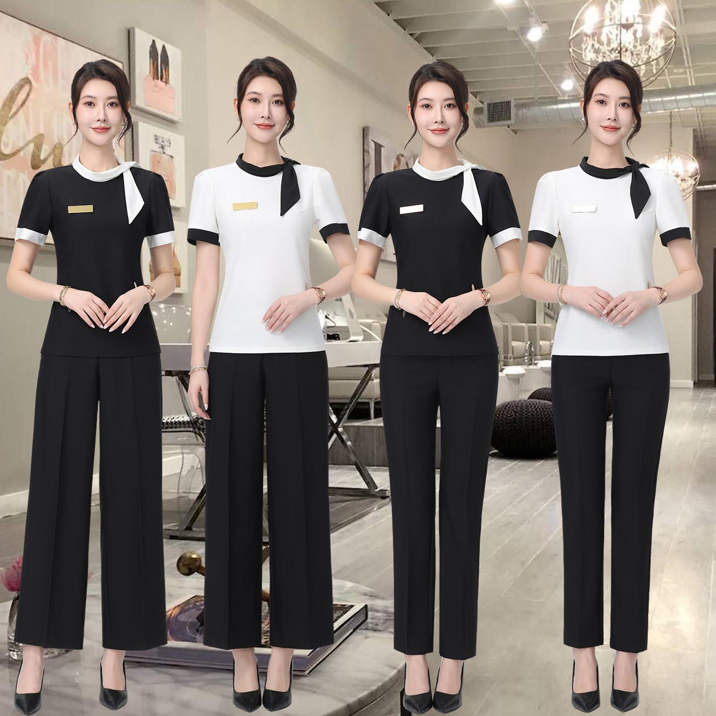 美甲纹绣皮肤管理师上衣阔腿裤套装工作服女高端采耳医疗美容工衣