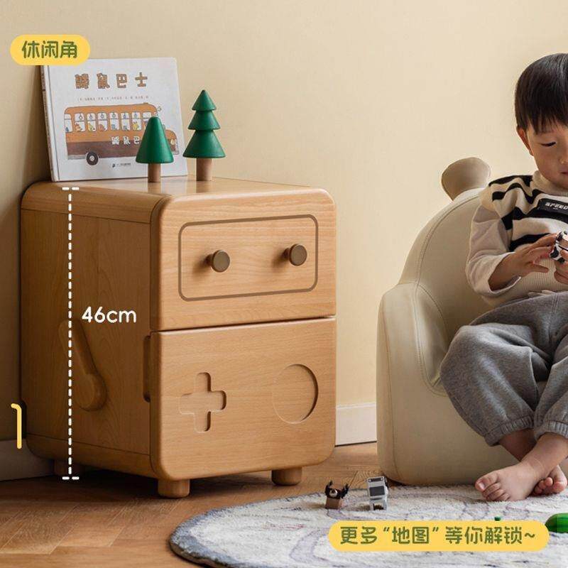 实木家儿童卡通床头柜机器人子卡通UCY卧柜室用置物柜储桌旁床边