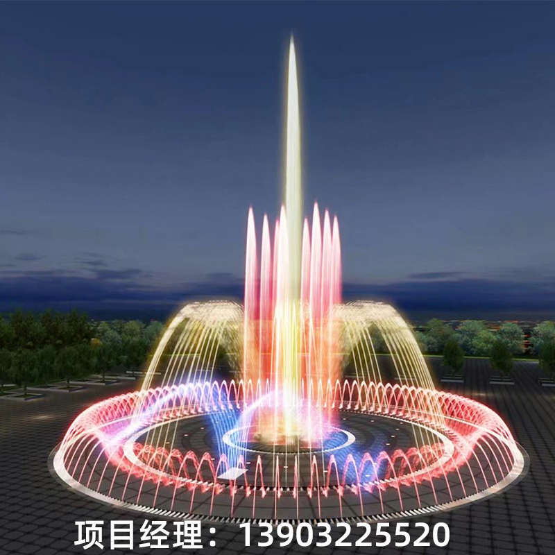 承揽广场音乐喷泉水景旱喷喷头设备鱼池控制生产水幕电影制作厂家