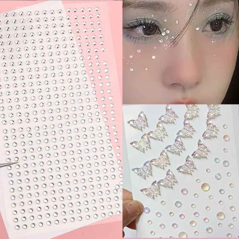 儿童脸部彩绘贴纸钻石贴钻舞台妆化妆贴脸饰品碎水钻眼妆亮钻泪钻