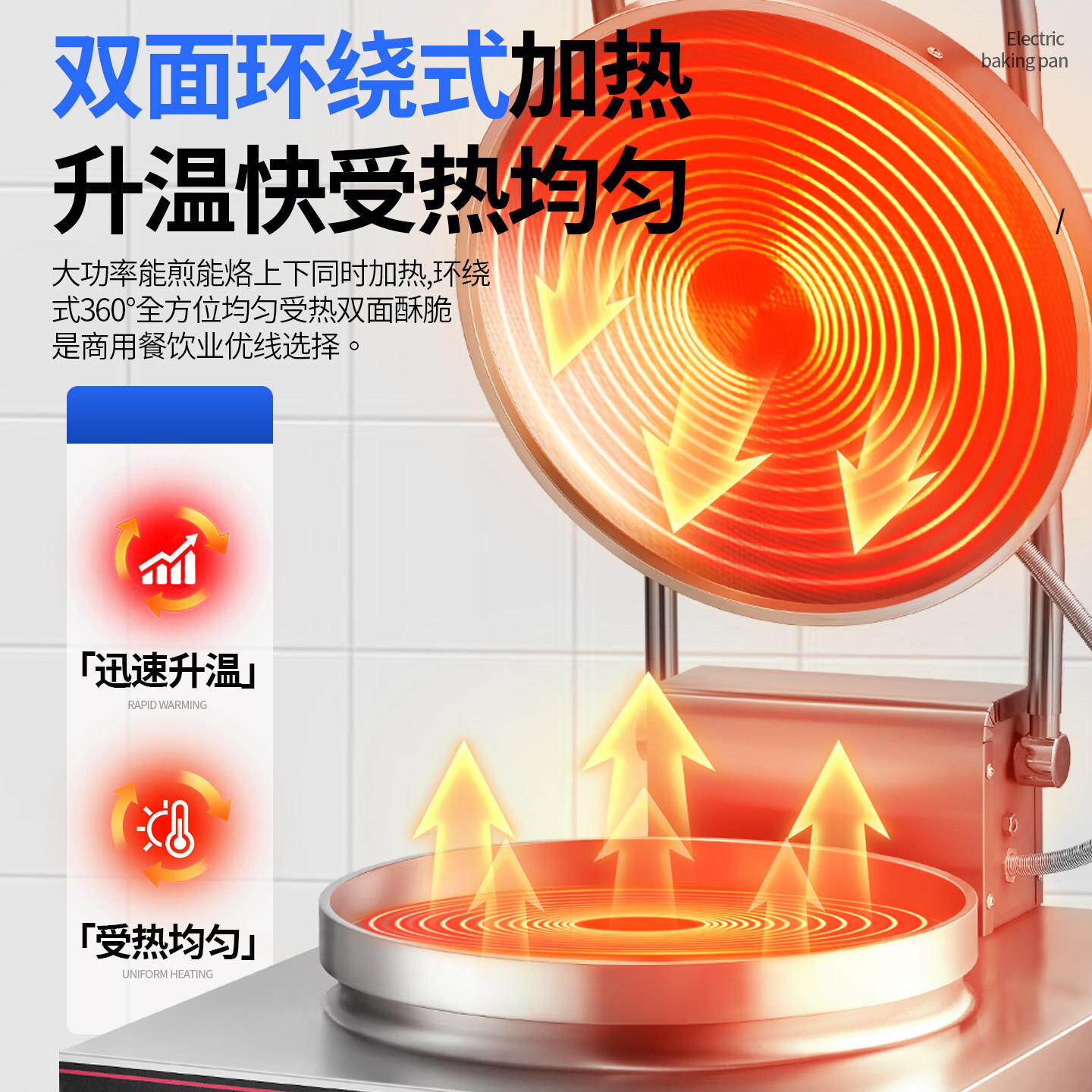 新款台式电饼铛商用双面加热烙饼机烤饼酱香饼煎饼千层饼机电饼铛