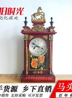怀旧老钟表老物件80年代老式上弦旧座钟机械民俗杂项收藏古董摆件