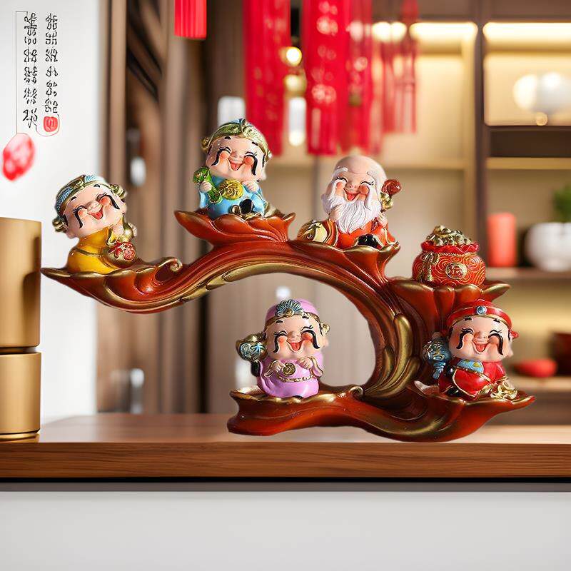 旺运财神爷招财喜庆工位摆件招财门神小摆件五路桌面客厅小神仙图片