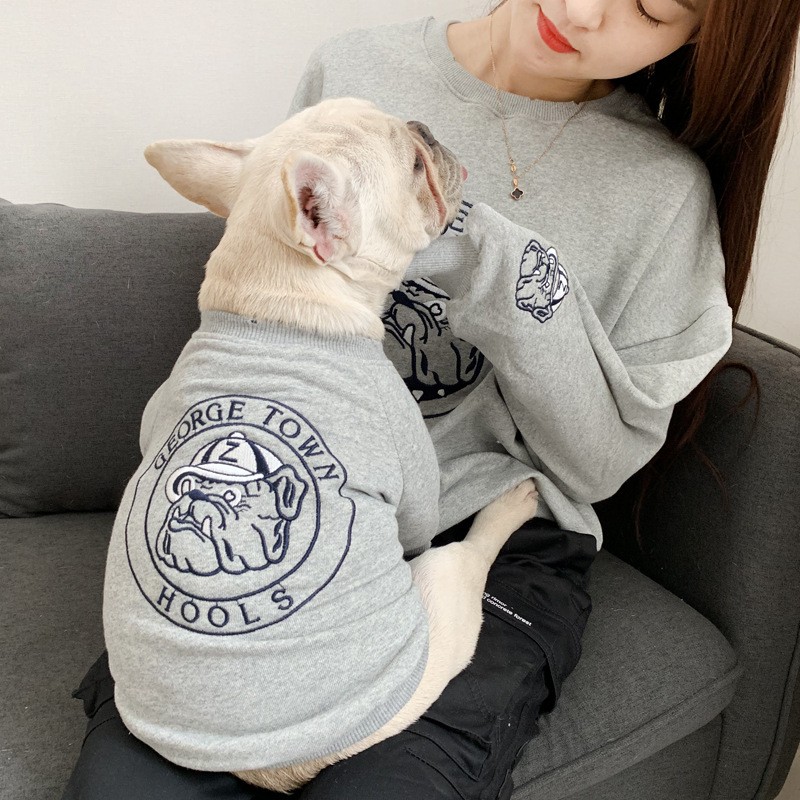 2023春秋新款小猫狗狗卫衣泰迪衣服小型犬两脚衣大人宠物亲子装