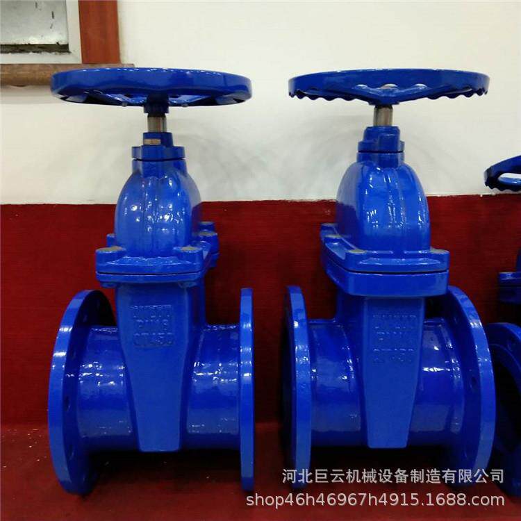 管道法兰弹性座封闸阀沟槽软密封闸阀球墨铸铁阀门Z45XDN200锁闭