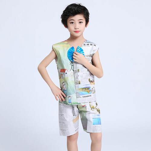 正品成D人儿环保时装秀服装舞台走秀表演服子亲报纸环保材童料IY - 封面