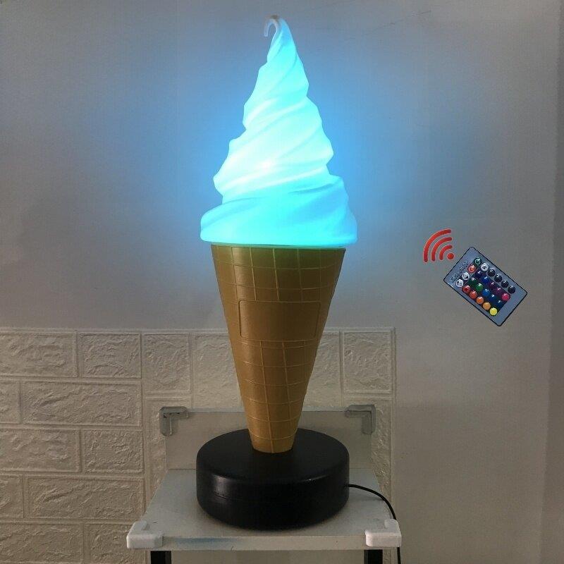 60cm高冰淇淋模型灯/七彩变色宣传摆件/冰激凌模型装饰/奶茶模具