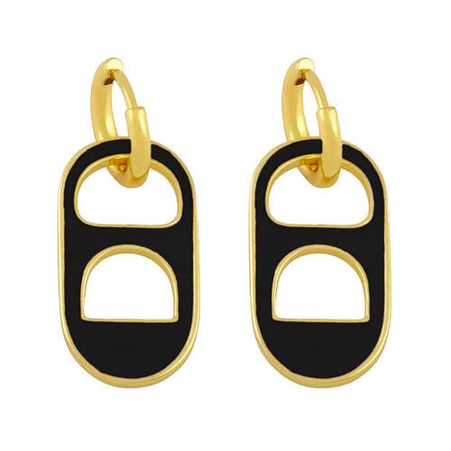 Metal drop oil earrings female personality simple cold wind
