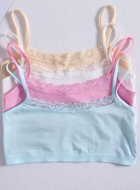 4pcs/set Lace Cotton Young Girls Training Bra Kids Vest Teen