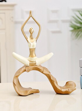 2026新款客厅摆件北欧瑜伽少女客厅小家居装饰健身房酒柜电视柜办