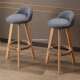 实酒吧椅北欧现简379约吧台椅家用代休靠背吧凳木前台奶茶店闲高