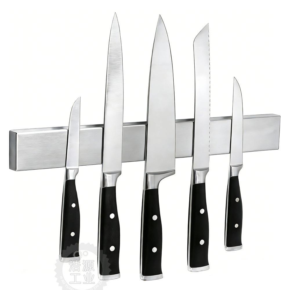 304不锈钢磁铁刀架厨房壁挂菜刀磁力磁吸收纳架不锈钢磁性刀架