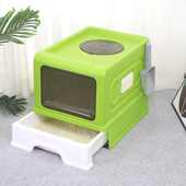 猫折叠猫蹭大号盆全封闭外猫带防溅批发盆防臭抽屉式 沙器厕所毛砂