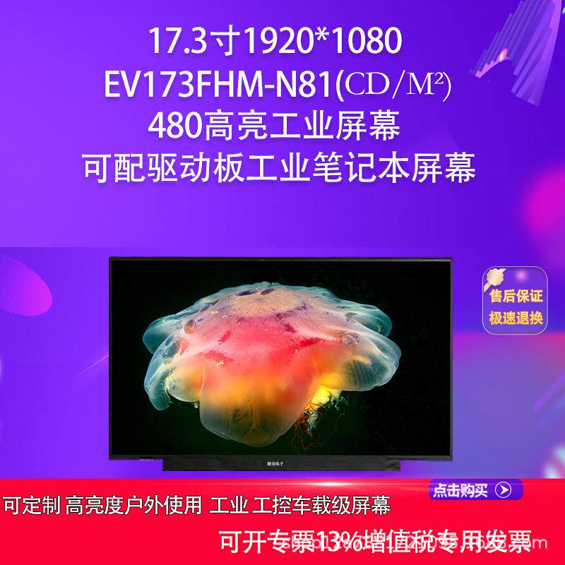 EV173FHM-N81(cd/m²)480高工业屏工业笔记本方案屏幕