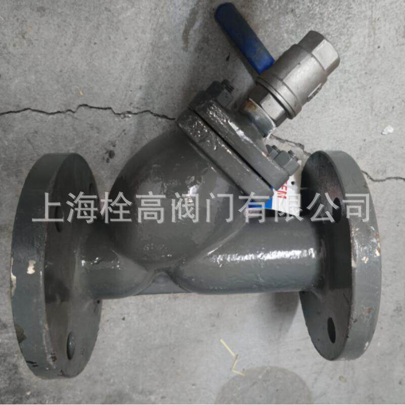 铸钢法兰带排污口Y型过滤器 GL41H-16C在线排污Y型过滤器DN15-400
