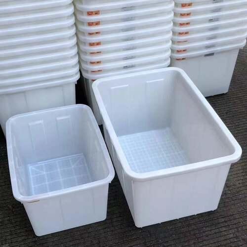 莞塑料东水箱长XSD方形水产养殖鱼0箱带轮带盖周带转箱300L40L轮